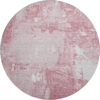 Piper Looms Mayfield Abstract AMF989 Pink Machine Washable Area Rug Round Main Image