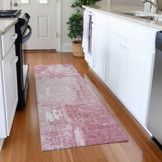 Piper Looms Mayfield Abstract AMF989 Pink Machine Washable Area Rug Runner Lifestyle Image Feature