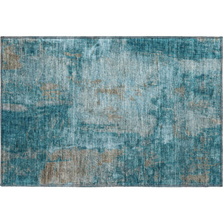 Piper Looms Mayfield Abstract AMF989 Teal Machine Washable Area Rug Scatter Main Image
