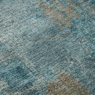 Piper Looms Mayfield Abstract AMF989 Teal Machine Washable Area Rug Swatch Image