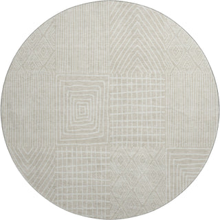 Piper Looms Mayfield Geometric AMF990 Beige Machine Washable Area Rug Round Main Image