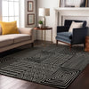 Piper Looms Mayfield Geometric AMF990 Black Machine Washable Area Rug Lifestyle Image Feature
