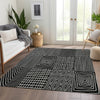 Piper Looms Mayfield Geometric AMF990 Black Machine Washable Area Rug Lifestyle Image Feature