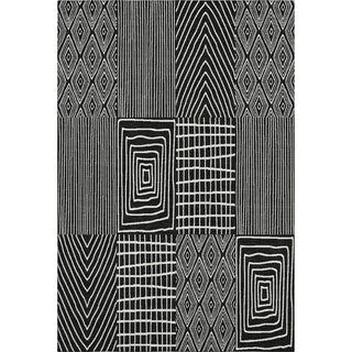Piper Looms Mayfield Geometric AMF990 Black Machine Washable Area Rug main image