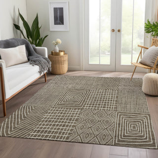 Piper Looms Mayfield Geometric AMF990 Brown Machine Washable Area Rug Lifestyle Image Feature