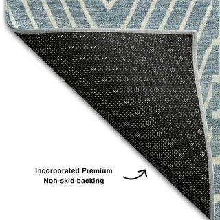 Piper Looms Mayfield Geometric AMF990 Denim Machine Washable Area Rug Backing Image