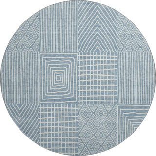 Piper Looms Mayfield Geometric AMF990 Denim Machine Washable Area Rug Round Main Image