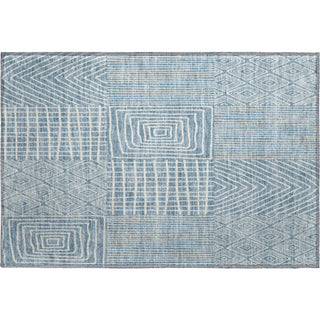 Piper Looms Mayfield Geometric AMF990 Denim Machine Washable Area Rug Scatter Main Image