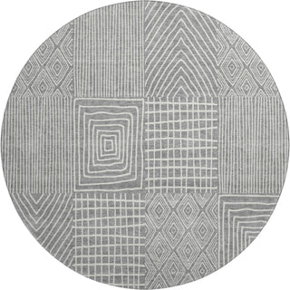 Piper Looms Mayfield Geometric AMF990 Gray Machine Washable Area Rug Round Main Image