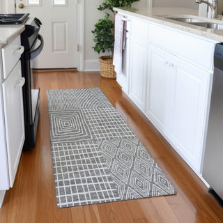 Piper Looms Mayfield Geometric AMF990 Gray Machine Washable Area Rug Runner Lifestyle Image Feature