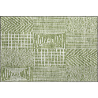 Piper Looms Mayfield Geometric AMF990 Green Machine Washable Area Rug Scatter Main Image