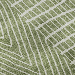 Piper Looms Mayfield Geometric AMF990 Green Machine Washable Area Rug Swatch Image