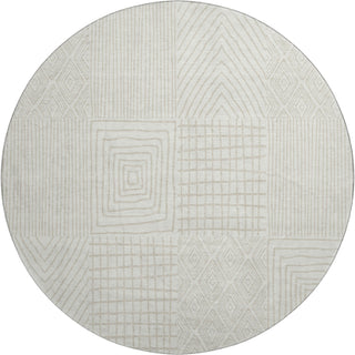Piper Looms Mayfield Geometric AMF990 Ivory Machine Washable Area Rug Round Main Image