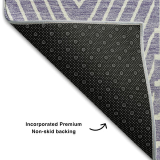 Piper Looms Mayfield Geometric AMF990 Lavender Machine Washable Area Rug Backing Image