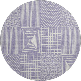 Piper Looms Mayfield Geometric AMF990 Lavender Machine Washable Area Rug Round Main Image