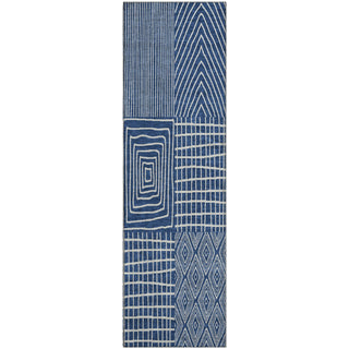 Piper Looms Mayfield Geometric AMF990 Navy Machine Washable Area Rug Runner Main Image