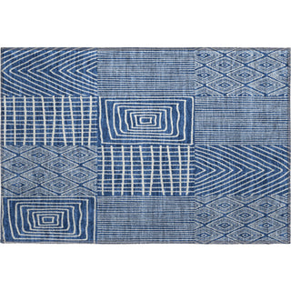 Piper Looms Mayfield Geometric AMF990 Navy Machine Washable Area Rug Scatter Main Image