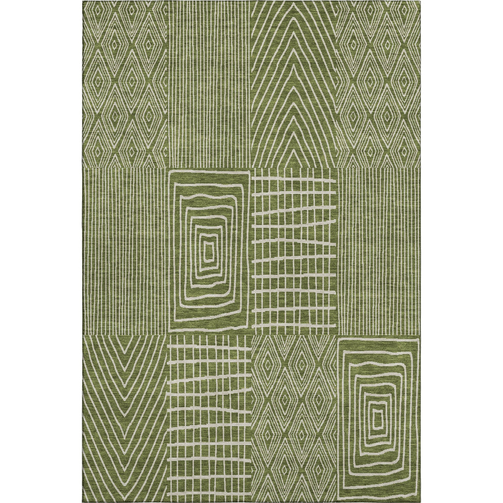Piper Looms Mayfield Geometric AMF990 Olive Machine Washable Area Rug main image