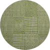 Piper Looms Mayfield Geometric AMF990 Olive Machine Washable Area Rug Round Main Image