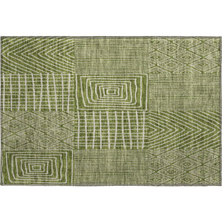 Piper Looms Mayfield Geometric AMF990 Olive Machine Washable Area Rug Scatter Main Image