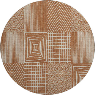 Piper Looms Mayfield Geometric AMF990 Paprika Machine Washable Area Rug Round Main Image