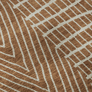 Piper Looms Mayfield Geometric AMF990 Paprika Machine Washable Area Rug Swatch Image