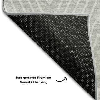 Piper Looms Mayfield Geometric AMF990 Silver Machine Washable Area Rug Backing Image