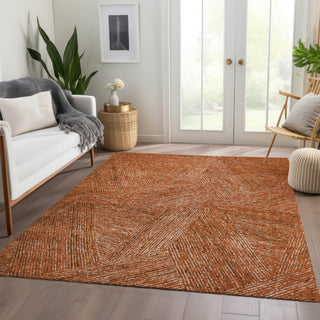 Piper Looms Mayfield Lines AMF991 Copper Machine Washable Area Rug Lifestyle Image Feature
