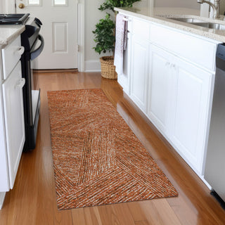 Piper Looms Mayfield Lines AMF991 Copper Machine Washable Area Rug Runner Lifestyle Image Feature