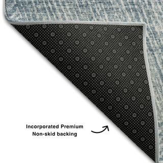 Piper Looms Mayfield Lines AMF991 Denim Machine Washable Area Rug Backing Image