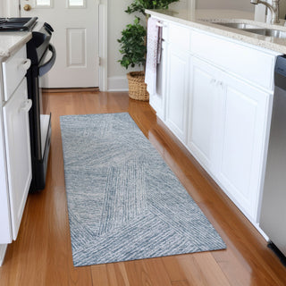 Piper Looms Mayfield Lines AMF991 Denim Machine Washable Area Rug Runner Lifestyle Image Feature