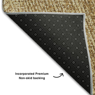 Piper Looms Mayfield Lines AMF991 Gold Machine Washable Area Rug Backing Image