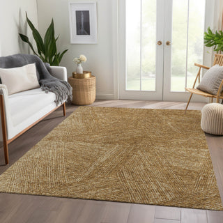 Piper Looms Mayfield Lines AMF991 Gold Machine Washable Area Rug Lifestyle Image Feature