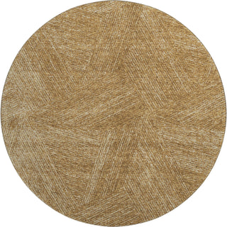 Piper Looms Mayfield Lines AMF991 Gold Machine Washable Area Rug Round Main Image