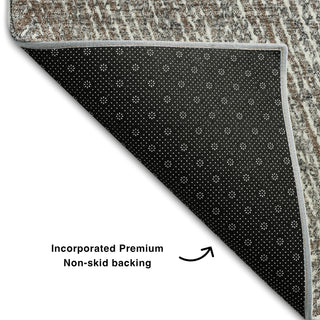 Piper Looms Mayfield Lines AMF991 Gray Machine Washable Area Rug Backing Image