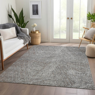 Piper Looms Mayfield Lines AMF991 Gray Machine Washable Area Rug Lifestyle Image Feature