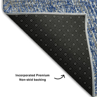 Piper Looms Mayfield Lines AMF991 Navy Machine Washable Area Rug Backing Image