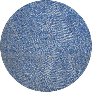 Piper Looms Mayfield Lines AMF991 Navy Machine Washable Area Rug Round Main Image