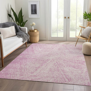 Piper Looms Mayfield Lines AMF991 Pink Machine Washable Area Rug Lifestyle Image Feature