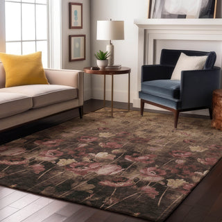 Piper Looms Mayfield Floral AMF992 Taupe Machine Washable Area Rug Lifestyle Image Feature