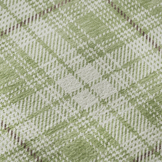 Piper Looms Mayfield Plaid AMF993 Aloe Machine Washable Area Rug Swatch Image