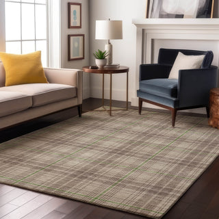 Piper Looms Mayfield Plaid AMF993 Beige Machine Washable Area Rug Lifestyle Image Feature