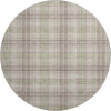 Piper Looms Mayfield Plaid AMF993 Beige Machine Washable Area Rug Round Main Image