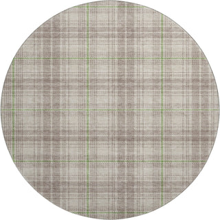 Piper Looms Mayfield Plaid AMF993 Beige Machine Washable Area Rug Round Main Image