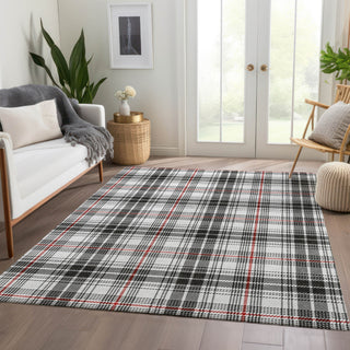 Piper Looms Mayfield Plaid AMF993 Black Machine Washable Area Rug Lifestyle Image Feature