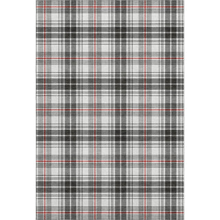 Piper Looms Mayfield Plaid AMF993 Black Machine Washable Area Rug main image