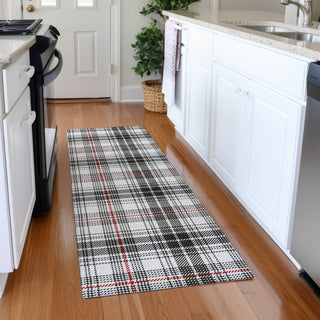 Piper Looms Mayfield Plaid AMF993 Black Machine Washable Area Rug Runner Lifestyle Image Feature