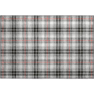 Piper Looms Mayfield Plaid AMF993 Black Machine Washable Area Rug Scatter Main Image