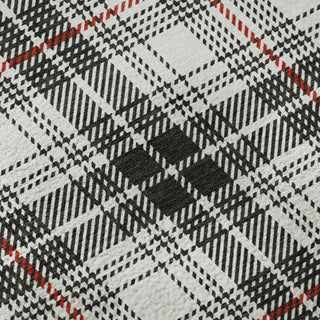 Piper Looms Mayfield Plaid AMF993 Black Machine Washable Area Rug Swatch Image