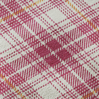 Piper Looms Mayfield Plaid AMF993 Blush Machine Washable Area Rug Swatch Image
